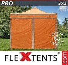 Festtält FleXtents 3x3m, inkl. 4 sidor Orange Reflexiva