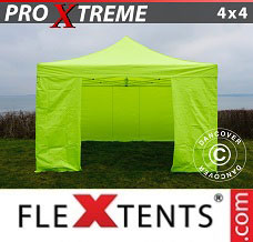Festtält FleXtents 4x4m Neongul/grön, inkl. 4 sidor